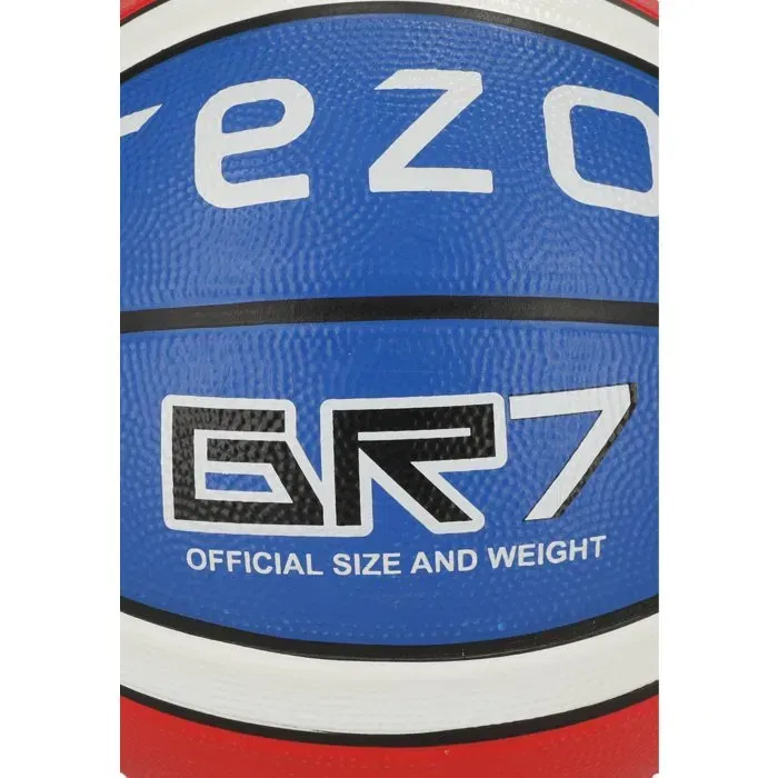 Rezo Ballon de Basketball en Caoutchouc Taille 5 - Bleu - Pour le Basket et le Handball