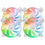 Mars Gaming MF-4A ARGB 4x Ventilateurs 120mm Blanc Silencieux Refroidissement PC