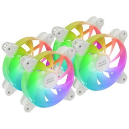 Mars Gaming MF-4A ARGB 4x Ventilateurs 120mm Blanc Silencieux Refroidissement PC