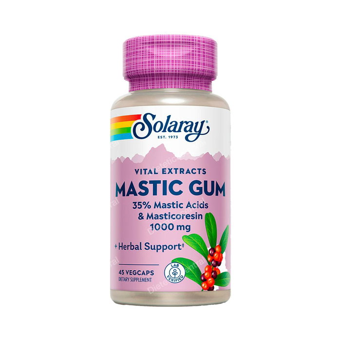 SOLARAY Mastic Gum 1000 mg 45 capsules végétales - Complément alimentaire bien-être digestif vegan SOLARAY Mastic Gum 1000 mg 45 capsules végétales - Complément alimentaire bien-être digestif vegan