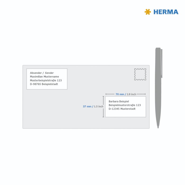 Herma Prem. Étiquettes blanches 70x37 100 feuilles A4 2400 uds 4464