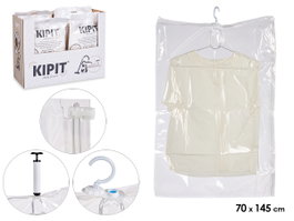 Kipit Sac Sous Vide 70 x 145 cm avec Cintre - Réduction de Volume 70% - Transparent (Set de 36)