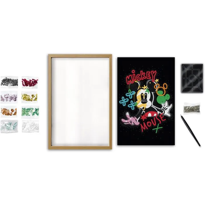 Lansay Collection Sequins Mickey Pop Art avec Cadre en bois