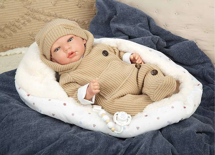 Muñecas Arias Poupée reborn Arias Olona Beige avec sac de couchage 40 cm - Recommandé 36 mois