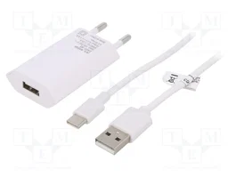 GOOBAY Chargeur USB Blanc 5W USB C avec Câble 1m
