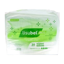 LISUBEL LISUBEL EMPAPADOR DESECH S/ALAS SUPER 60X90 CM, 30 UN