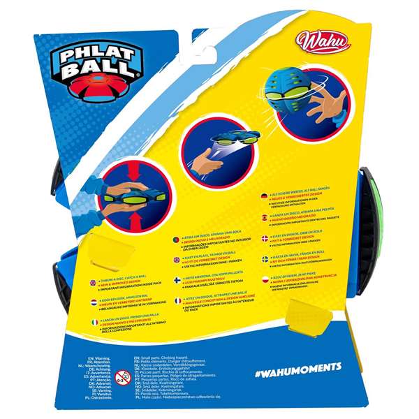 Bizak Phlat Bal - Disque lanceur multifonction, jouet d'extérieur, lance comme un disque et capture comme une balle, diamètre 180 mm