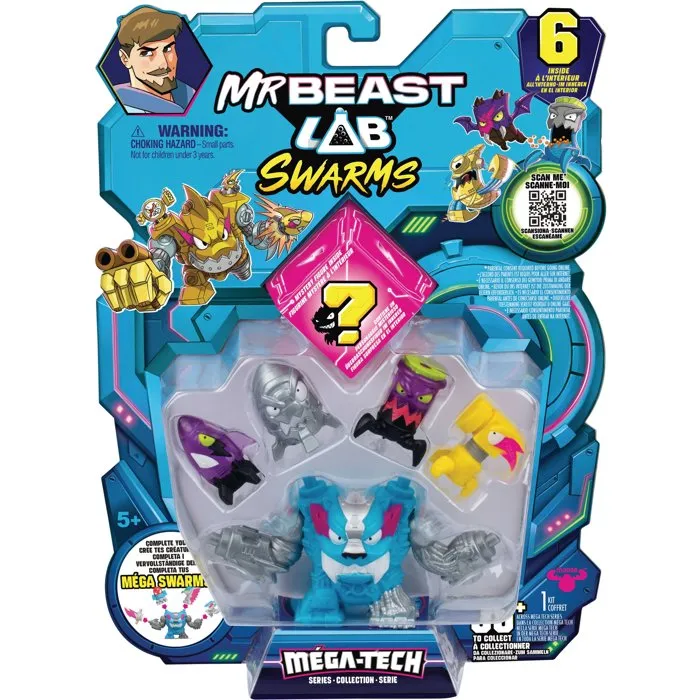 Mrbeast Lab Figurines Mega Swarms Pack de 6 - Méga-Tech - Modèle aléatoire