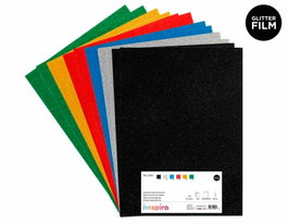 Innspiro Set de 12 feuilles de mousse EVA pailletée, 6 couleurs assorties, 40x60 cm