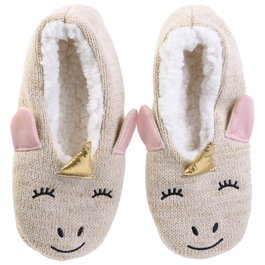 Sensly Chaussons Ballerines Licorne ou Chat avec Intérieur Sherpa