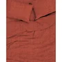 Parure de lit King Size Rouge brique - 1 housse de couette 240 x 220 cm + 2 taies d'oreiller 60 x 60 cm