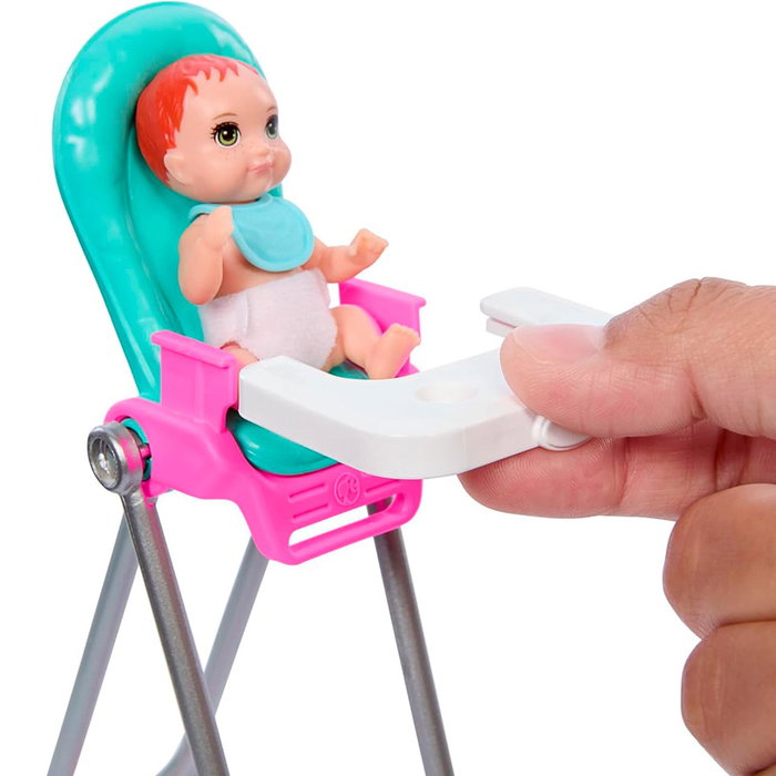 Barbie Skipper Coffret Babysitters Inc avec poupée, bébé et accessoires, bébé change de couleur HTK35