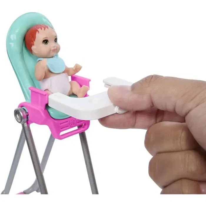 Barbie Skipper Coffret Babysitters Inc avec poupée, bébé et accessoires, bébé change de couleur HTK35
