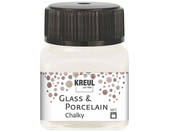 Kreul Peinture verre et porcelaine Glass & Porcelain Chalky mate Blanco algodón 20ml Kreul Peinture verre et porcelaine Glass & Porcelain Chalky mate Blanco algodón 20ml
