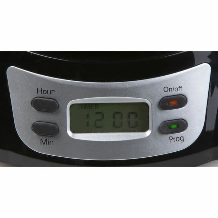 Domo DO708K Cafetière Filtre Noir et Acier Inoxydable Domo DO708K Cafetière Filtre Noir et Acier Inoxydable
