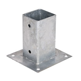 Faura F50003 Anclage carré en acier galvanisé 9x9cm trou 15x15cm base