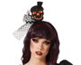 Atosa Serre-tête Crâne Noir et Orange Adulte avec Chapeau et Tulle
