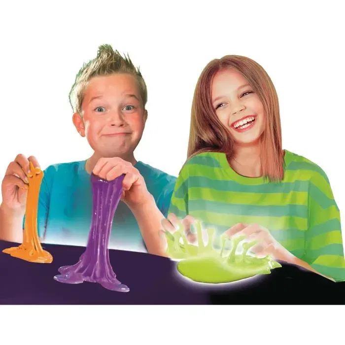 Clementoni - Coffret scientifique de création de slime phosphorescent pour enfants à partir de 4 ans - Kit d'expériences chimiques sécurisé avec manuel illustré