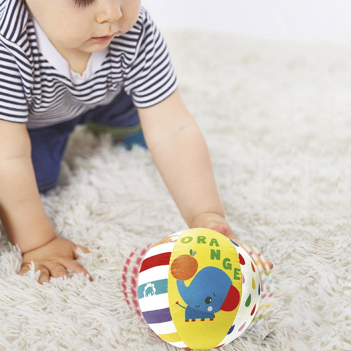 Fisher-Price Pack de 5 balles et hochets sensoriels avec animaux, textures et sons variés - Jouet d'éveil pour bébé de 12 mois et plus