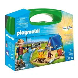 PLAYMOBIL 9323 Valisette Campeurs, Set de Camping avec 2 Personnages, Tente, Canoë et Accessoires, 32 Pièces, Jouet pour Enfants à Partir de 4 Ans