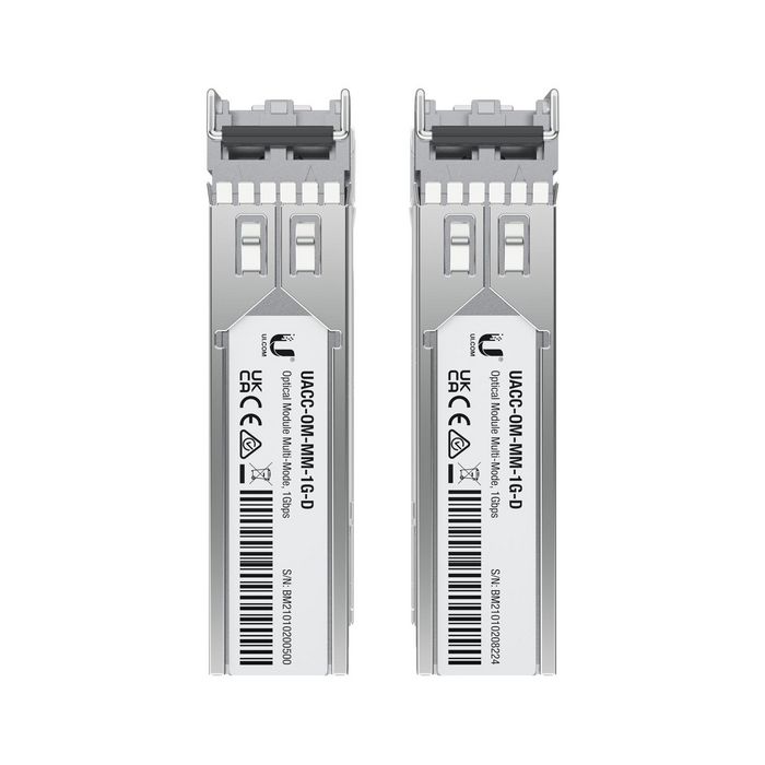 Ubiquiti - Module optique SFP 1 Gbps Multimode, connecteur LC duplex, portée 550 m, pack de 2