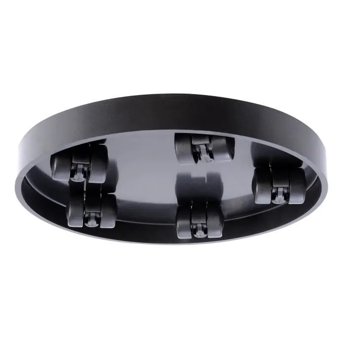 EDA - Support à roulettes pour pot de fleurs Ø 30 cm H 5 cm - Gris ardoise - Roues multidirectionnelles - Imitation pierre