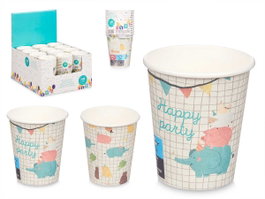 Arte Regal Set de 12 Gobelets en Papier 240 ml Enfant Assortis 7x14x7 cm (Set de 24)
