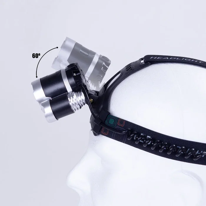 Antibo Lampe Frontale LED "Antibo" 10W - Aluminium/ABS - 300 Lumens - 4 Modes (Forte, Économie, Ambiance, Intermittent) - Imperméable IPX4 - Pour Trail - Poids 120g