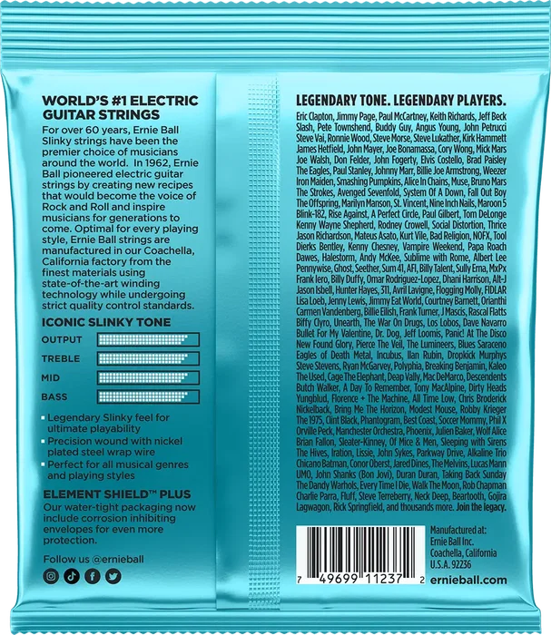 ERNIEBALL Mighty Slinky 8.5-40 Tripack (3) Jeu de cordes électriques calibre .0085-.040