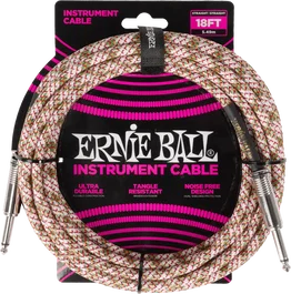 ERNIE BALL Câble d'instrument tressé Jack-Jack 5,5 m - Emerald Argyle