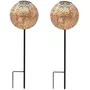 Lumisky AGADIR - Lot de 2 Balises Solaires à Planter Style Oriental, Hauteur 45 cm, LED Blanc Chaud