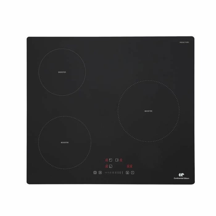 Continental Edison Plaque à induction 3 foyers 6200W Noir