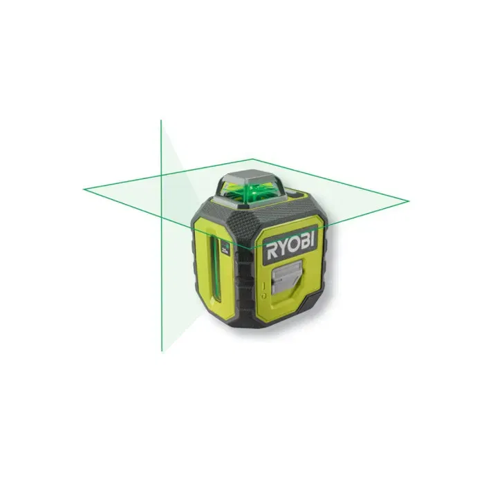 Ryobi RB360GLL-K Laser 360 Degres Vert, Portee 25 m, Precision +/- 0,5 mm, avec Canne Telescopique, Pochette et 4 Piles