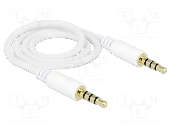 DELOCK Câble Jack 3,5mm 4pin de deux côtés, 0,5m, blanc DELOCK Câble Jack 3,5mm 4pin de deux côtés, 0,5m, blanc