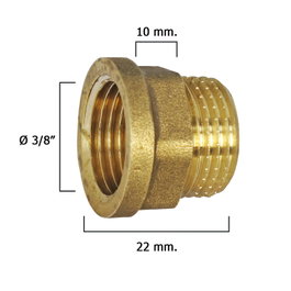 WOLFPACK LINEA PROFESIONAL Rallonge hexagonale polie 3/8 x 10 mm