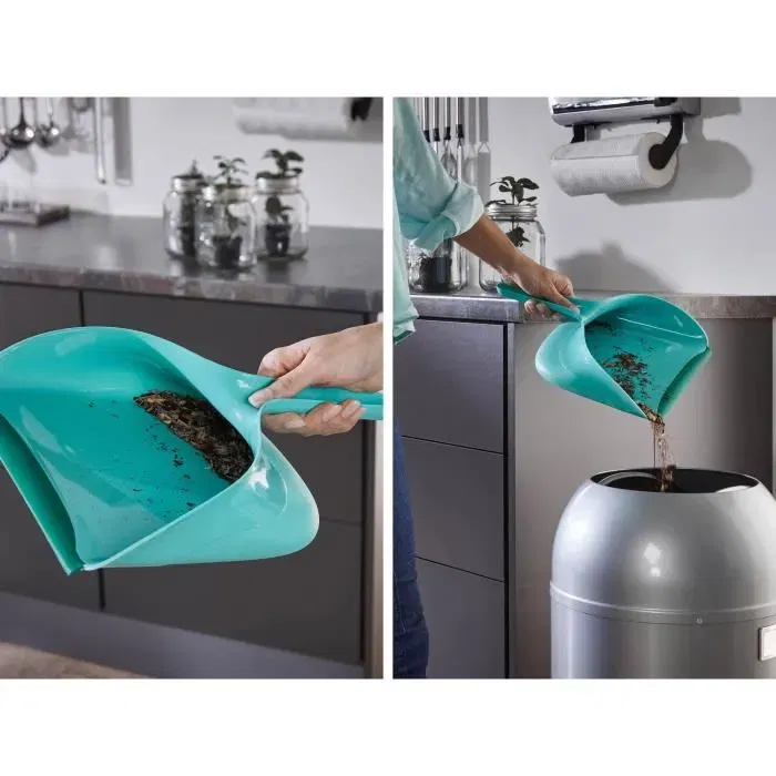 Leifheit 41410 - Kit de balayage complet avec pelle à poussière extra large et balayette à extrémités épissées, poignée ergonomique souple