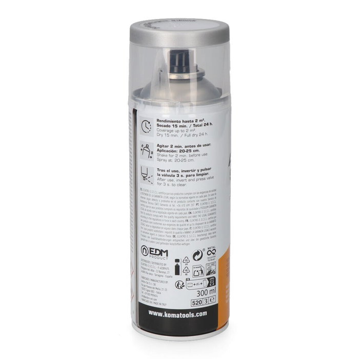 Koma Tools Peinture acrylique en spray RAL 9006 aluminium finition brillante 300 ml