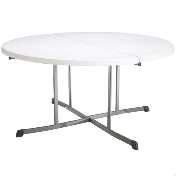 Color Baby - Table ronde pliable en deux Lifetime D152 cm - Modèles assortis en plastique et acier Color Baby - Table ronde pliable en deux Lifetime D152 cm - Modèles assortis en plastique et acier