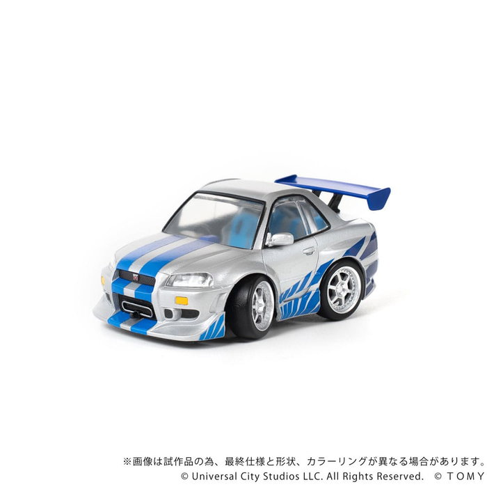 Takara Tomy Fast & Furious véhicule avec minifigurine Q-Village Nissan Skyline GT-R (R34)