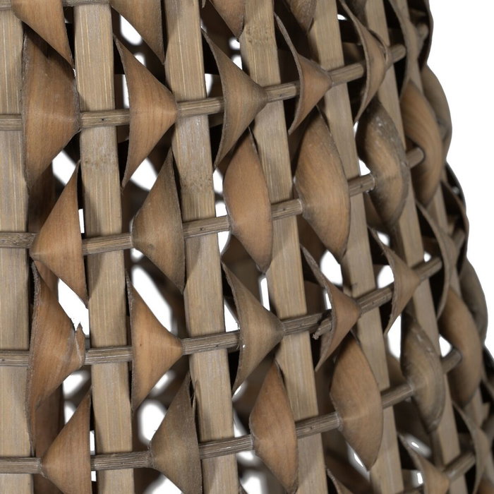 Lanterne Gris Bambou Verre 38 x 38 x 57 cm