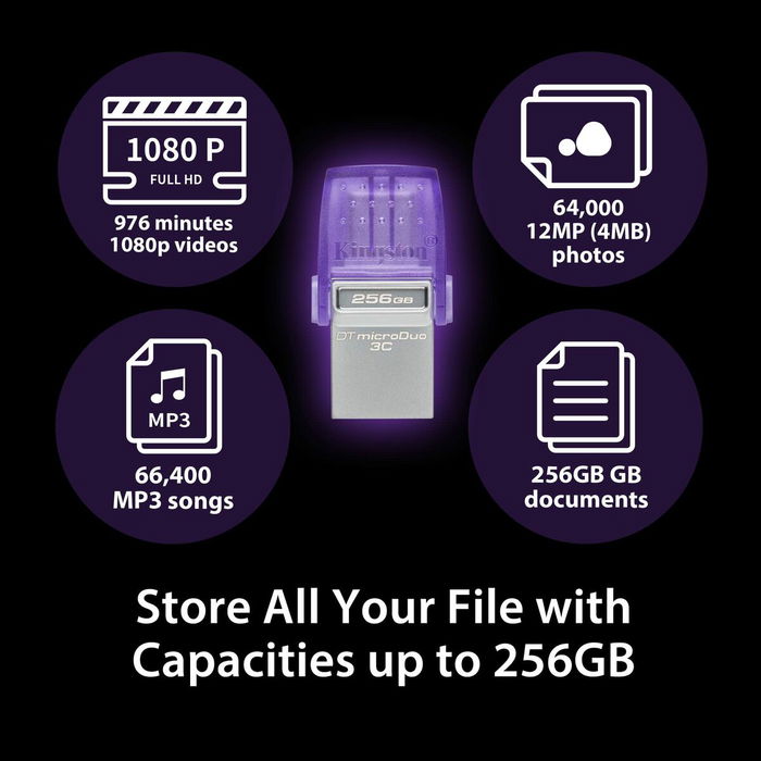 Clé USB Kingston microDuo 3C Violet Pourpre 64 GB