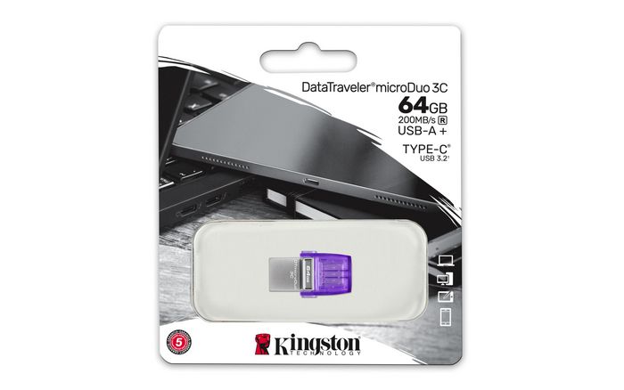 Clé USB Kingston microDuo 3C Violet Pourpre 64 GB