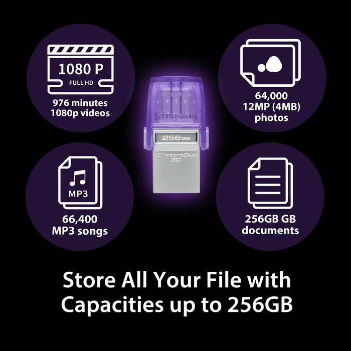 Clé USB Kingston microDuo 3C Violet Pourpre 64 GB