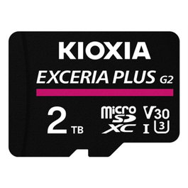 Kioxia Exceria Plus G2 Carte Mémoire MicroSDXC 2TB UHS-I U3 V30 A1 + Adaptateur Noir