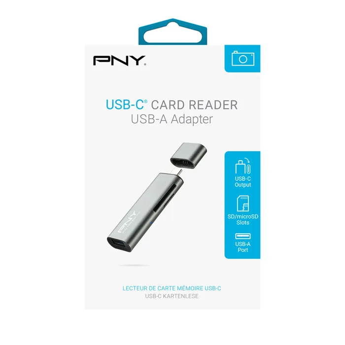 PNY R-TC-UA-3N1E01-RB Lecteur de carte flash USB 3.1 et USB-C Design compact Connexion rapide