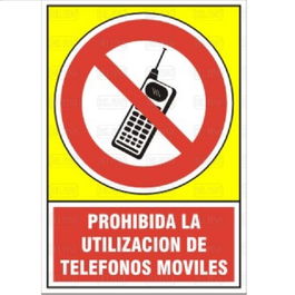 DUVER Señal 542 Plast.295X210 "Prohib. Telefono" Panneau Interdiction Téléphones Mobiles