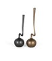 GINER Y COLOMER - Lot de 2 vases en aluminium doré et noir - Grand: 78x20x20 cm, Petit: 68x20x20 cm - Décoration intérieure