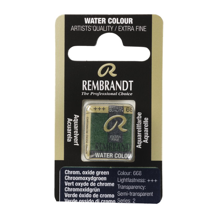 Rembrandt Aquarelle en pastille Vert Oxyde de Chrome 668 Rembrandt Aquarelle en pastille Vert Oxyde de Chrome 668