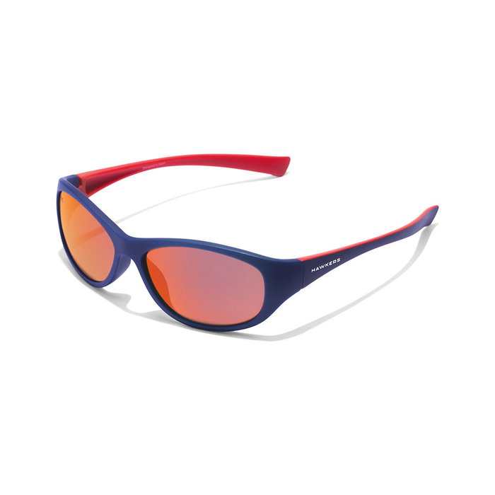 Hawkers RAVE KIDS Lunettes de Soleil Enfants Bleu Monture Bleu, Verre Rouge Filtre UV C3 Classiques Rectangulaires Unisexe