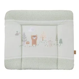 Roba - Matelas à langer motif Woodland Buddies - 85 x 75 cm - Bords rehaussés 3 côtés - Surface douce - Vert pastel